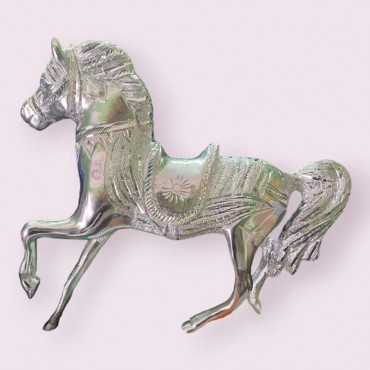 Horse in White Metal 