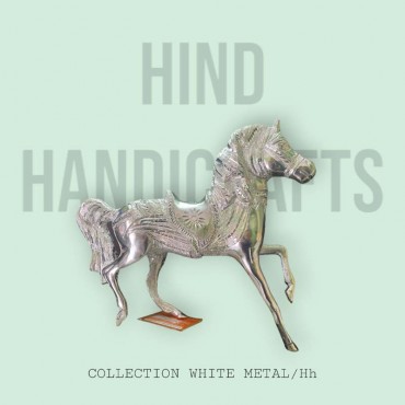 Horse in White Metal 