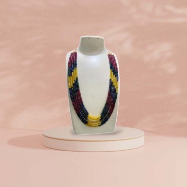      5 Layer Multicolored Gemstone Beads Necklace